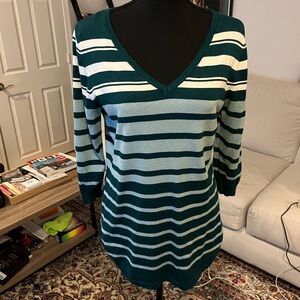 Lety & Me Dallin Striped 3/4 Sleeve Sweater Size M